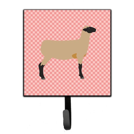Jensendistributionservices Hampshire Down Sheep Pink Check Leash or Key Holder MI2100807